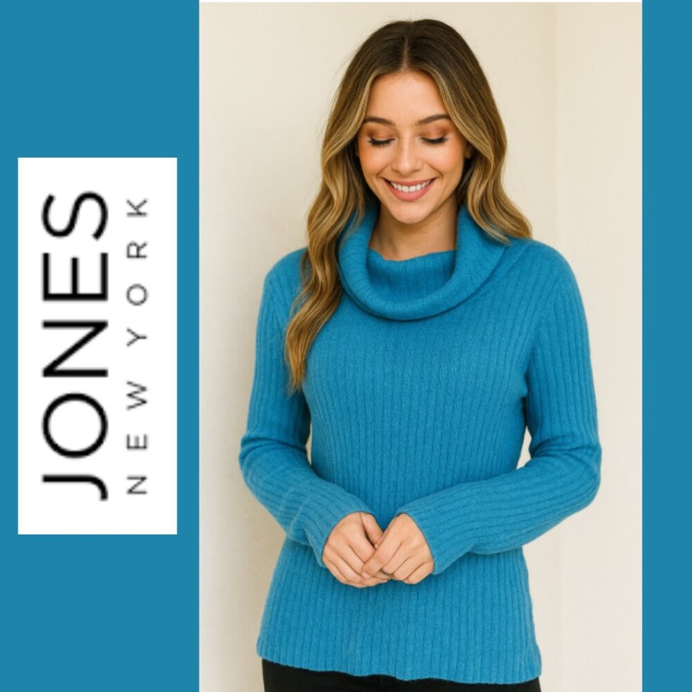 Jones New York Sport Mock Neck Long Sleeve Sweater Top